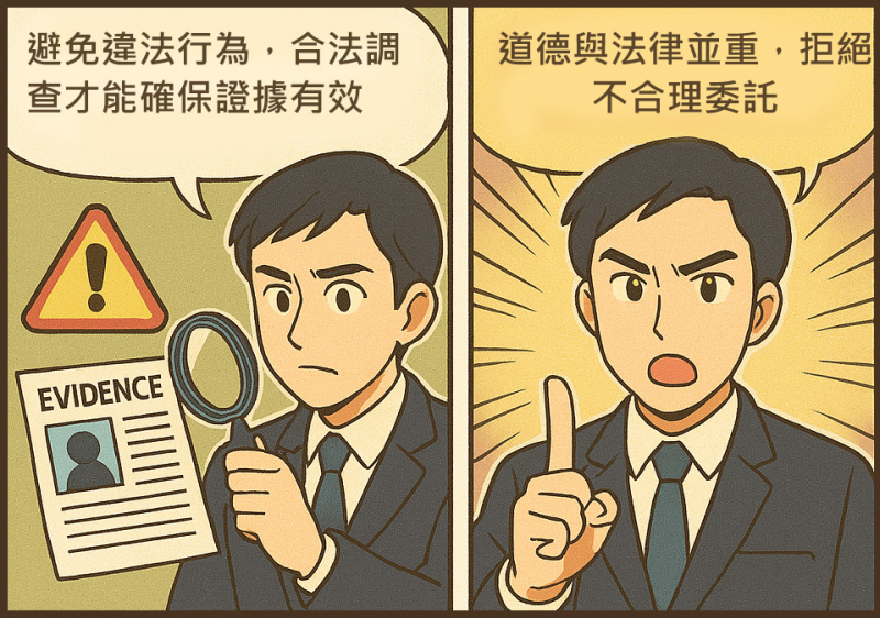 避免違法行為，合法調查才能確保證據有效