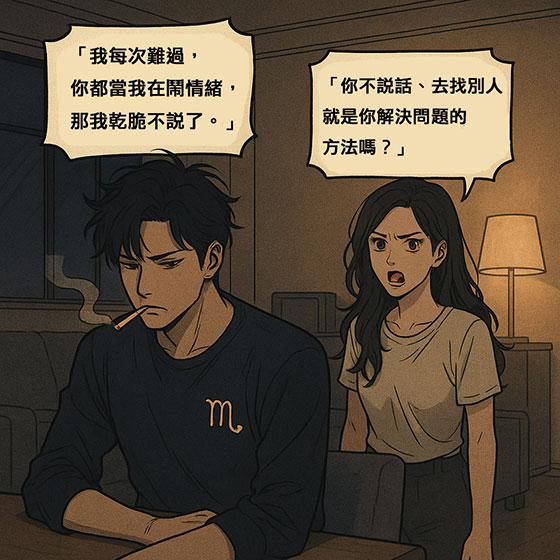 天蠍座外遇時在想什麼？不是愛上別人，是太痛想報復